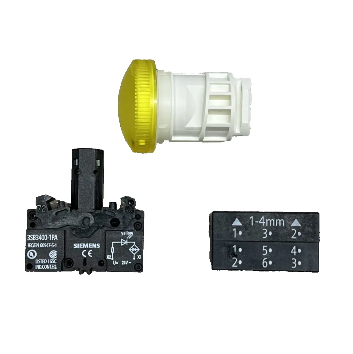 Siemens Indicator Light Yellow Round Complete LED 24V 3SB3244-6AA30 (40001036) Image 2