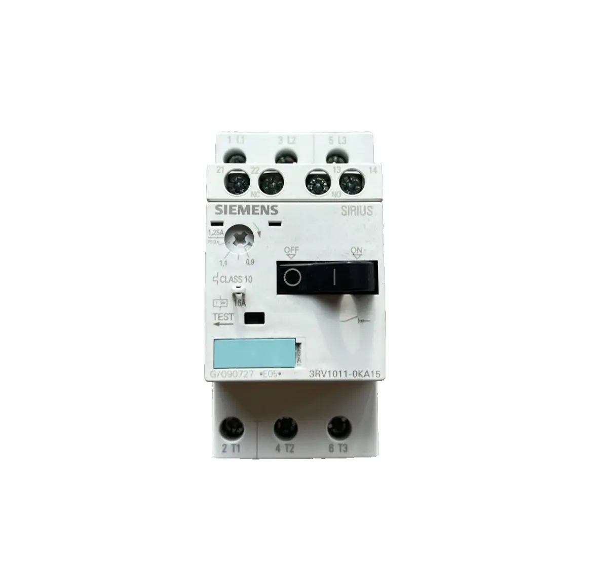 Siemens Circuit Breaker Motor Protection 0.9-1.25A 3RV1011-0KA15 (40001142) Image 3