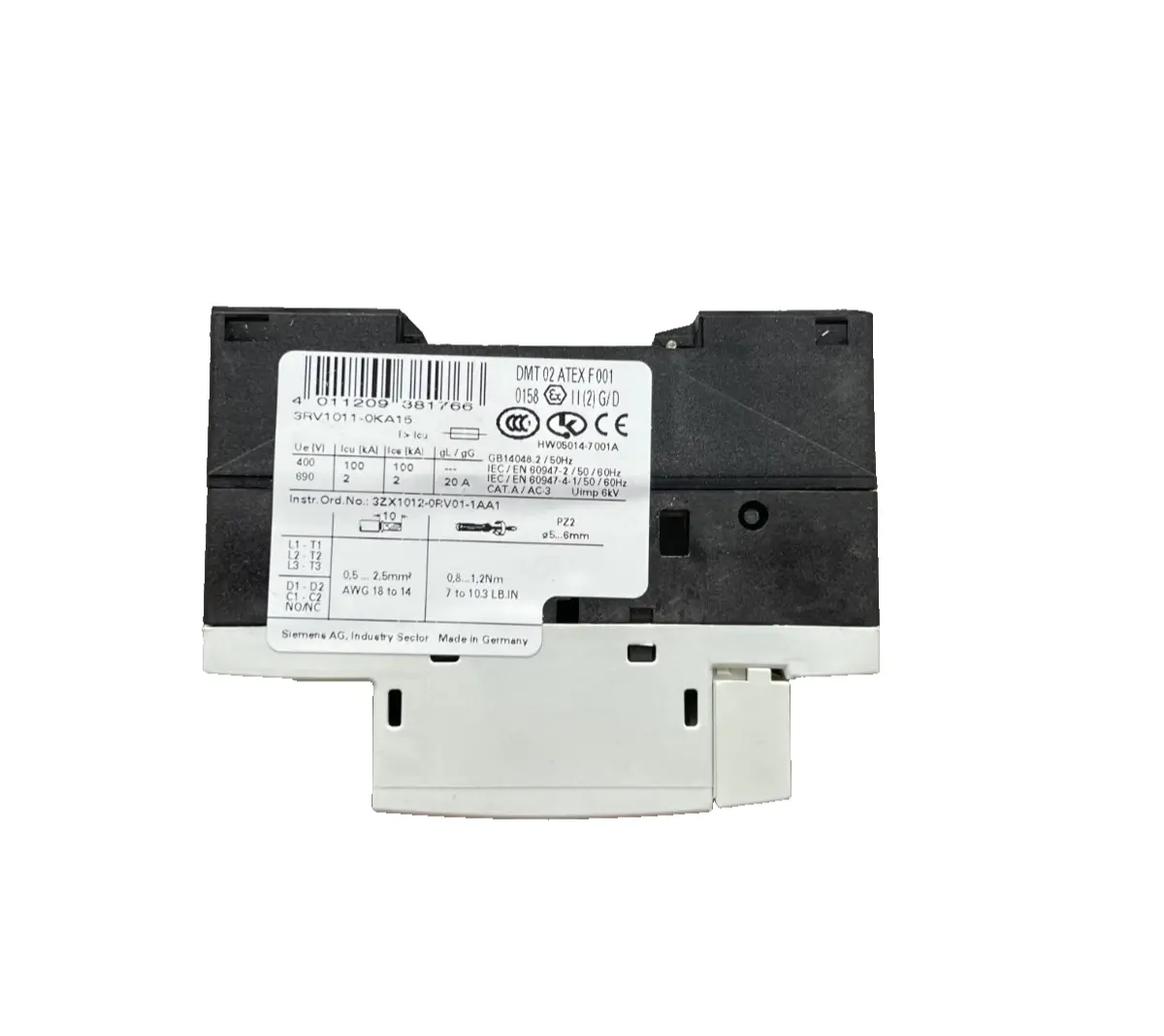 Siemens Circuit Breaker Motor Protection 0.9-1.25A 3RV1011-0KA15 (40001142) Image 4