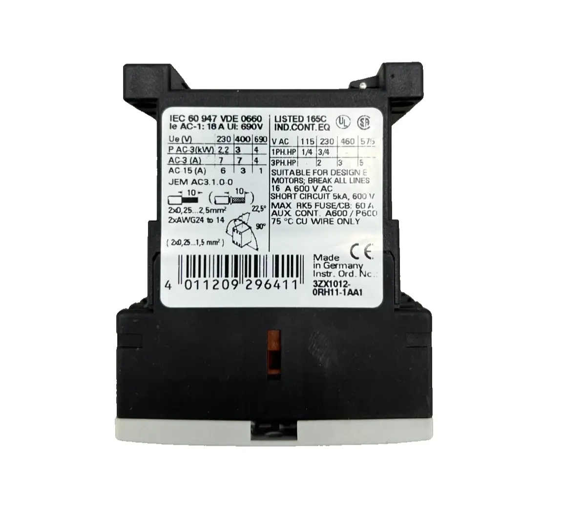Siemens Contactor 3RT1015-2BB41 (40000105) Image 4