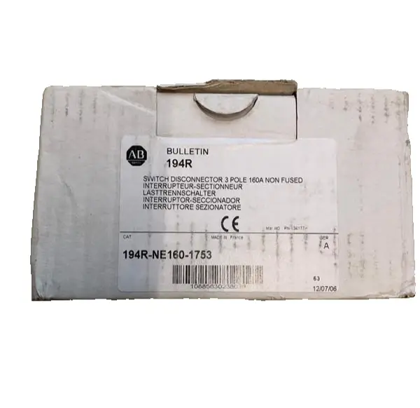 Allen Bradley Disconnect Switch 160 A 3-Pole 194R-NE160-1753 Image 4